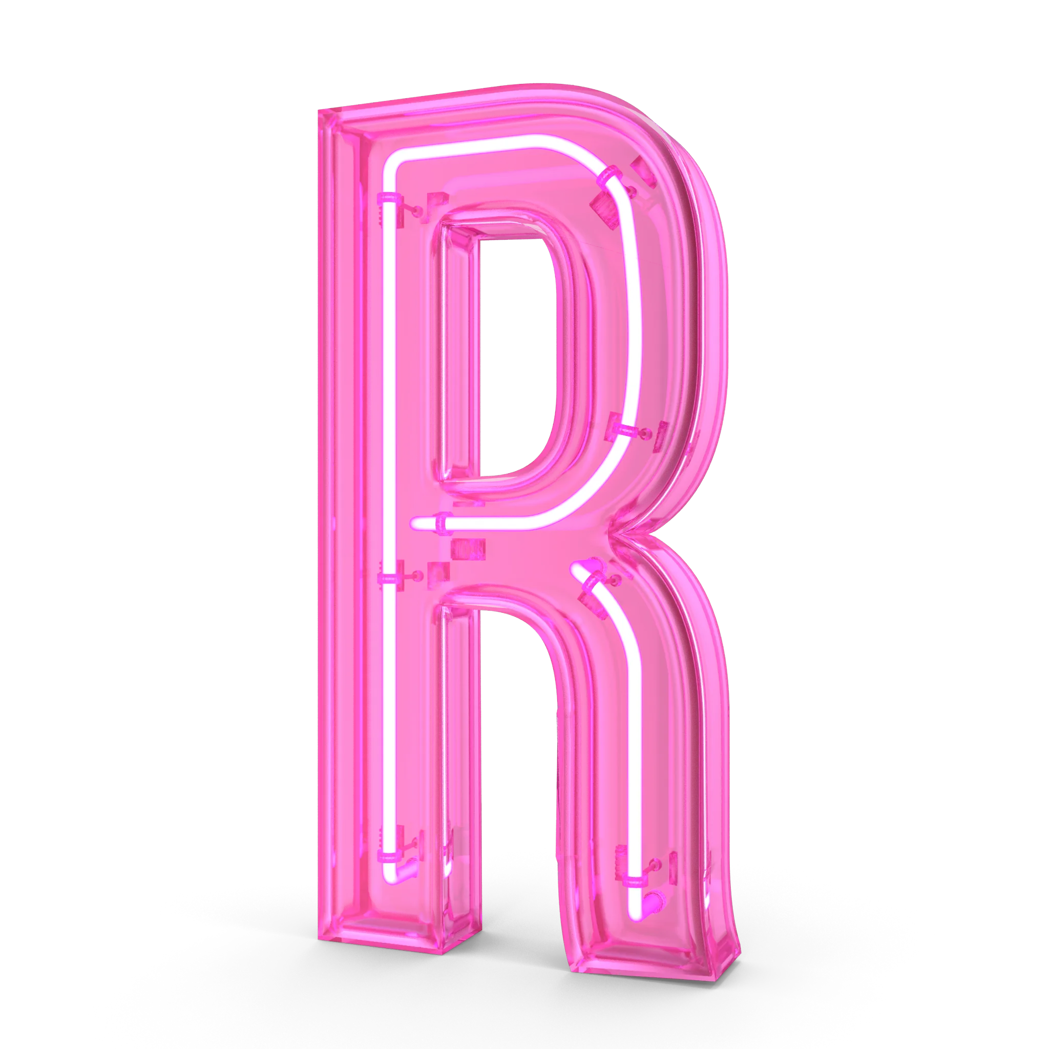 Pink Neon Letter R.I02.2k
